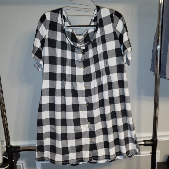 Woman Within Buffalo Plaid Tunic Top Plus Size 14 /16 - Picture 2 of 7